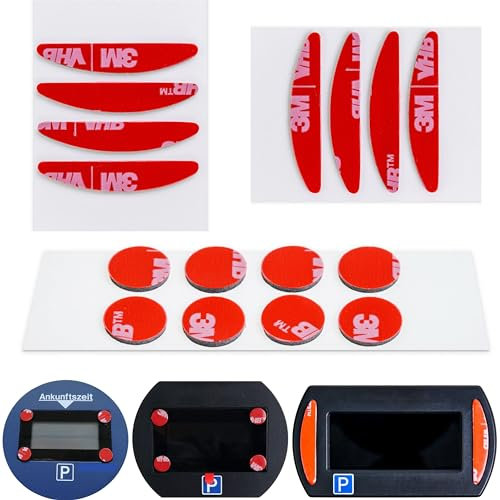 Ersatz Klebepads Set, 16 Stück, kompatibel mit Needit Park Mini, Lite, Lite One elektronische Parkscheibe, doppelseitiger Spezialkleber für Windschutzscheibe, Klebestreifen Parkuhr, Klebesticker Glas