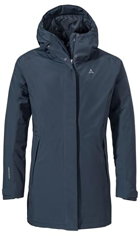 Schöffel Damen Parka Style Froda WMS, atmungsaktiver, wasserdichter Parka mit 2-Wege-Stretch, leichte Outdoorjacke mit verstellbarer Kapuze, navy blazer, 34