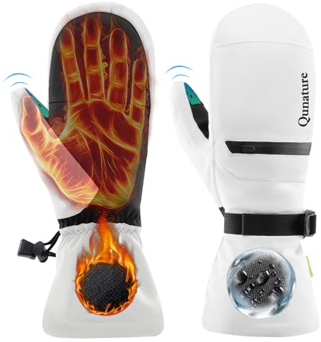 Qunature Skidvantar Termiska Snövantar Vattentäta Pekskärm Handledsskydd Snowboard Vantar Varm Fleece Fodrade Snövantar Män Kvinnor Skidhandskar Kallare Väder Skidåkning Skridskoåkning