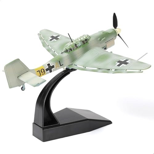 SEBUNAS 1/72 Scale STUKA (green paint) Fighter Jet Model WWII Fighter Military Metal Diecast Aircraft Model Kit for Adult Collection or Gift