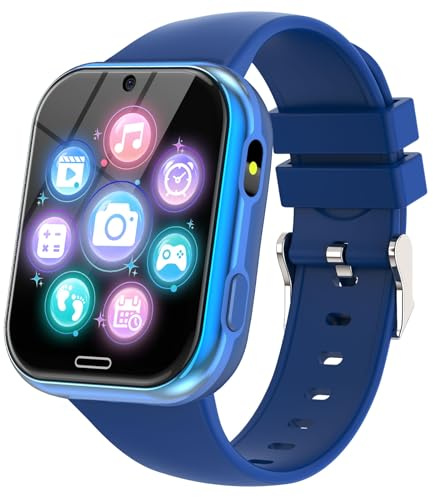 Smartwatch per Bambini, Orologio Intelligente per Ragazza e Ragazzo con 19 Giochi, Impostazioni Genitori, Contapassi, Musica Modalità Scuola, Musica MP3, Kids Smart Watch per Bimbi 4-10 Regalo, Blu
