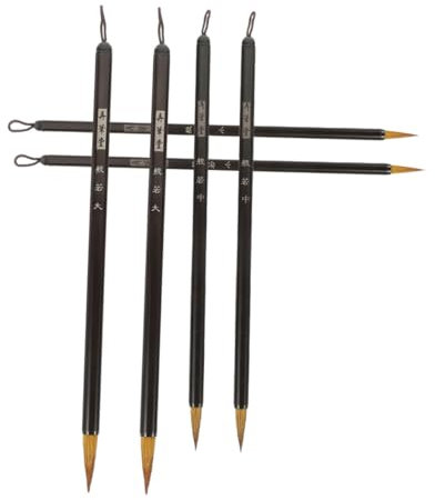 VILLFUL Langhao 6 Stück Kleine Reguläre Schreibpinsel, Kalligrafie Stift, Chinesischer Malpinsel, Kalligrafie Schreibpinsel, Kalligrafie Pinsel, Traditioneller Kalligrafie Pinsel,