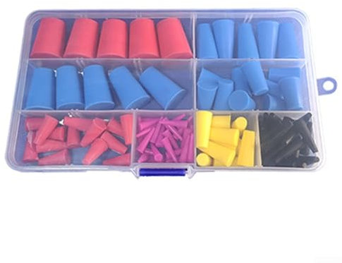 Juego de 60 tapones cónicos de silicona para un mejor sellado durante la pintura, horneado y otros tratamientos de metal