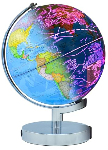 Globe terrestre lumineux 3 en 1 pour enfants et adultes avec carte des constellations, lampe à changement de couleur pour l'apprentissage et l'éducation, veilleuse pour chambre d'enfant et décoration