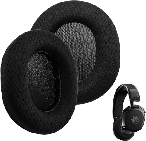 Coussinets d'oreille pour SteelSeries Arctis 3 5 7 9 17P 9X Pro Prime Nova7 | Wireless Casque de Jeu Remplacement Mousse Coussin avec Mousse d'isolation phonique Maille Respirante(Noir)