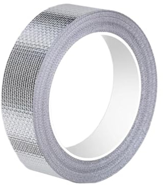 perfk Nastro adesivo in alluminio e fibra di vetro, 20 m, sigillante e rattoppante ignifugo, autoadesivo per condotti ' calda fredda, Larghezza 3 Cm