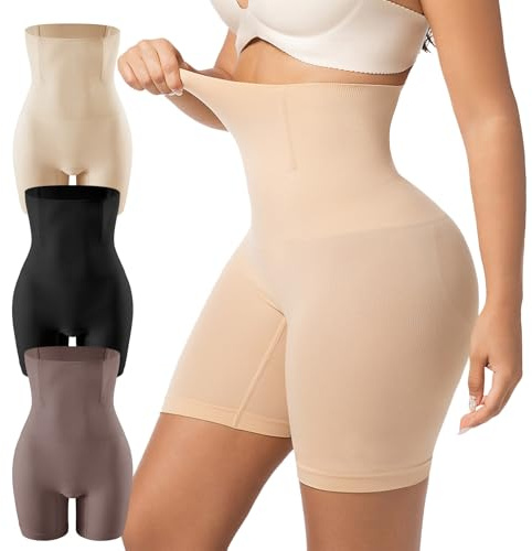 viiotu 3 Pack Tummy Control Shapewear Shorts for Women - High Stretch Butt Lifting Shaper Shorts Soft Breathable Tummy Control Knickers (XL/2XL)