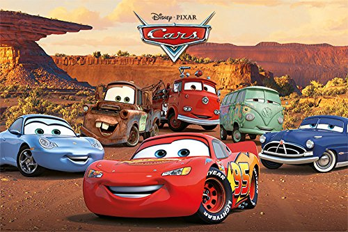 Poster cinematografico Cars, 91,5 x 61 cm + 1 poster di dimensioni 61 x 91,5 cm