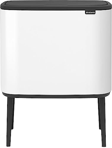 Brabantia Bo Touch Bin 3 x 11 L Abfalleimer, Metall, Weiß, 54 x 32 x 68 cm, 1 Einheiten