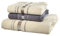 Erwin Müller Frottier Handtuch-Set, Frottier-Set - Achern - 2 Handtücher und 1 Duschtuch - beidseitige Schlaufen - strapazierfähig - voluminös - Natur/grau - 100% Baumwolle - 500g/m²