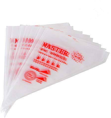 Queta 100 Pcs Poches à Douille Jetable en Plastique Taille Grande Poche à Douille pour Glaçage et Décoration de Gâteau Pâtisserie Sucre Fondant