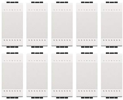 BTicino ASTN4001NKit10pz LL - Interruttore 1P 16A 1 m Bianco, 10 Pezzi