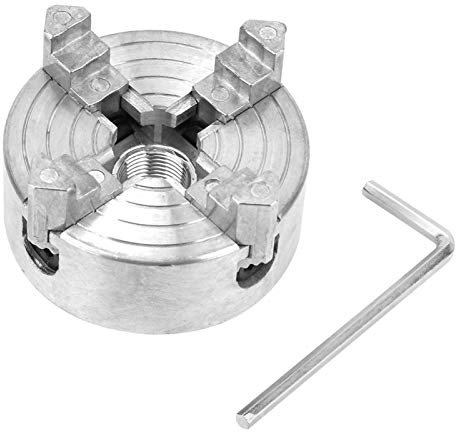 4-Jaw Lathe Chuck Z011A,M12 Thread Precision Metal Woodturning Lathe Chuck,Zinc Alloy Chuck Clamp Accessory,Large Clamping Range for Mini Metal Lathe