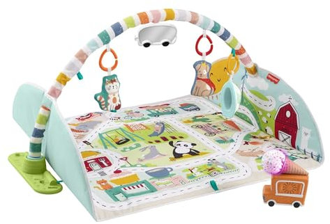 Fisher-Price GRV42 - Jumbo Abenteuer Spieldecke mit Musik, Lichtern und Fahrzeugen, Babyspielzeug für Babys und Kleinkinder ab der Geburt