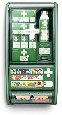 Cederroth ® | First Aid Station | Komplett och bekväm första hjälpen station för att behandla många typer av skador och mycket lätt att använda, anpassa och fylla på | Kan monteras på vägg