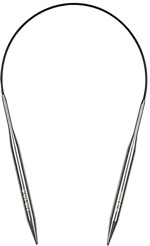 Coopay Aiguilles à Tricoter circulaires de 6.5 mm et 40 cm - Aiguilles circulaires en Acier avec câble Flexible - Aiguilles à Tricoter circulaires Fixes en métal pour Chaussettes. Petits projets