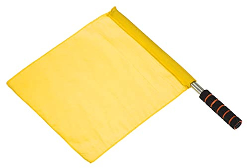 PATIKIL Referee Flag, Stainless Steel Pole Sponge Handle for Football Soccer Track and Field Sports Linesman Command Hand Signal, Yellow