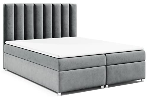 Best for Home Boxspringbett 180x200 mit Bettkasten und Topper, Trinity K-10 boxspringbett 160x200, Bonellfederkern boxspringbett 140x200, boxspringbett 200x200-140x200 Grau