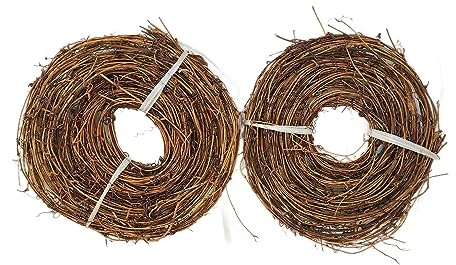 DIY Crafts Natural Grapevine Twig Garland Wreaths Decor 15-Feet for Wedding House Holiday Door Wall Decor (2PCS Green)