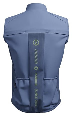 INBIKE Gilet de Cyclisme pour Homme Femme Veste de Cyclisme Sans Manches Coupe-vent Légère Gilet de Sport Respirant Imperméable Protection UV(BU_XL)