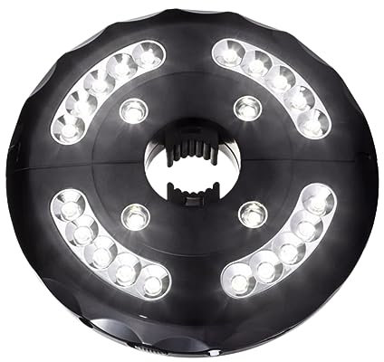 Mikikit Lampada Da Esterno Portatile Romana Usb Per Ombrelloni e Tende Luce Led Senza Fili Per Campeggio Bbq e Emergenze Nero