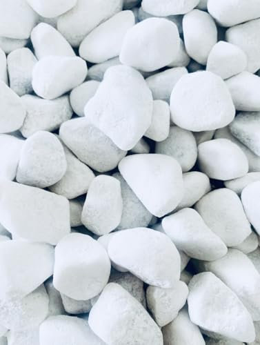 HCommerce Grava decorativa de mármol blanco, piedras naturales para macetas, jarrones, paisajismo, acuarios, casa y jardín, grano 6-9 mm (10 kg)