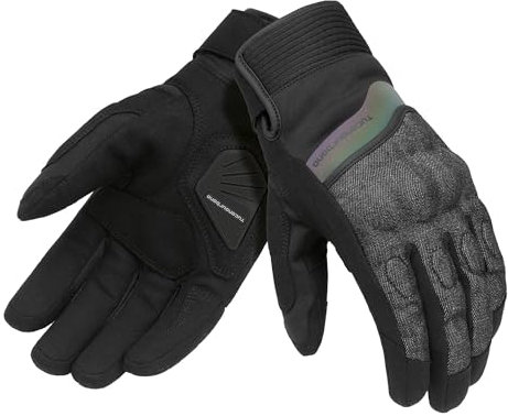 Tucano Urbano guanti LADY BOSS HYDROSCUD moto e scooter. Guanti moto invernali donna. Protezioni nocche. Dorso in denim, palmo scamosciato, 100% impermeabile e traspirante, touch screen. Tg. M