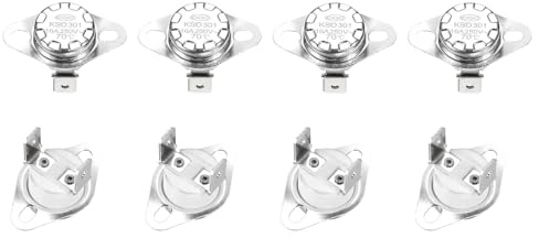 QUARKZMAN Termisk brytare KSD301 70°C/158°F 16A N.C 8 st | Normalt stängda termostatkontroller för mikrovågsugn, ugn, kaffebryggare keramiskt material