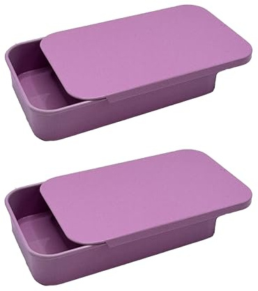 danytes 2-Pack Refillable Dental Floss Case for Adults - Portable Travel Floss Holder with Glide Floss Storage, Sturdy Tinplate Metal Design for Reliable Hygiene (Pink)