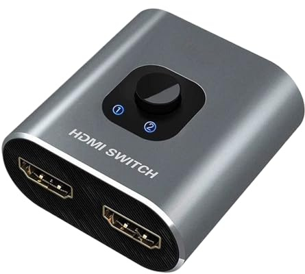 Selector de Video,Adaptador Conector 2 Entradas 1 Salida | Conectar Y Usar Divisor De,para PC Portátil Monitor TV Hogar Trabajo Estudio Aula Sala de Control Videoconferencia Configuración de Juegos