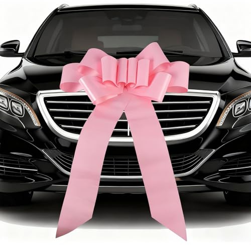 Ruispeed Lazo Gigante para el Coche, Gran Lazo Rosa para Coche, 76,2 cm, Enorme Lazo Grande para Regalos, Gran Lazo de Embalaje de Regalo como decoración para Navidad, la Nueva casa, el Coche,