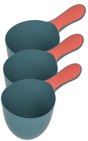 ifundom 3pièces Seau à Eau pour Bain Gobelets Doseurs Plastique Louches à Manche Ergonomique pour Salle De Bain