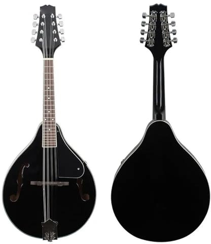Mandolin För Nybörjare Mandolin 8strängad Gitarr Stråkinstrument Med Tillbehör För Väska(Black)
