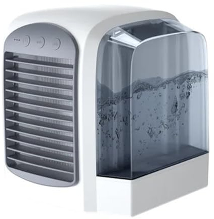 Mini Luftkonditionering Bärbar Vattenkylningsfläkt Luftfuktare Renare Desktop Luftkylare Fläkt Med Nattljus For Office Home Kyl Ner Snabbt(Gray)