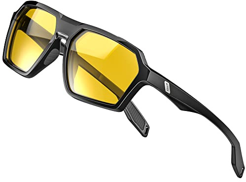 ATTCL, Occhiali da sole polarizzati da uomo, casual, sportivi, con protezione UV, con montatura esagonale TR90, Medium