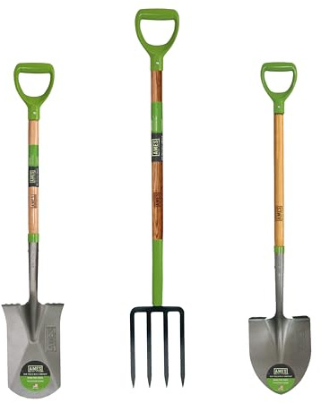 AMES 3-pc. Small Spaces Gardening Kit with Border Spade, Digging Fork, and Round Point Shovel