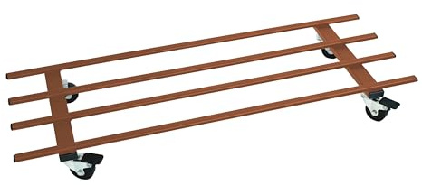 Tecnokit: Rigatino Carrello portapiante, Varie Dimensioni, con Ruote, in Metallo, Portata Max 90 kg c.a., Nero, Cotto, Bianco. (cm 85x30, Cotto)
