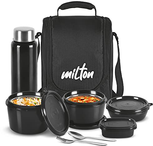 MILTON Pro Lunch Tiffin 3 récipients intérieurs en Acier allant au Micro-Ondes, 180/320/450 ML