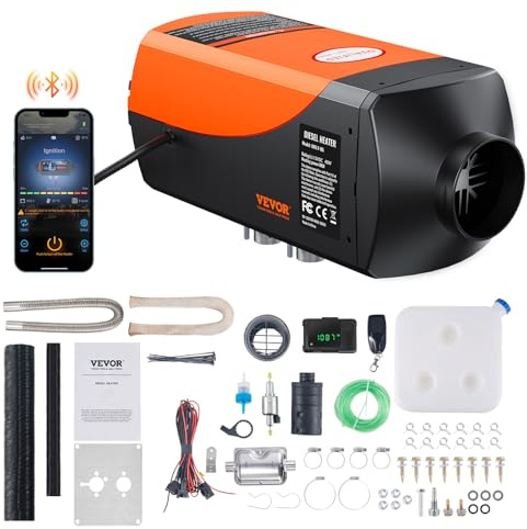 VEVOR 8KW Diesel Heater, Parking Heater with Automatic Altitude Adjustment, Max 18045 ft, Bluetooth App Control Diesel Air Heater, Remote Control and LCD, for Car SUV Trailer Camper Van Boat Garage