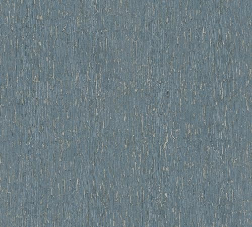 Livingwalls Carta da parati blu petrolio – carta da parati di design con piccolo motivo 395621 – struttura di alta qualità con effetto metallico in rame oro – 10,05 m x 0,53 m – Made in Germany