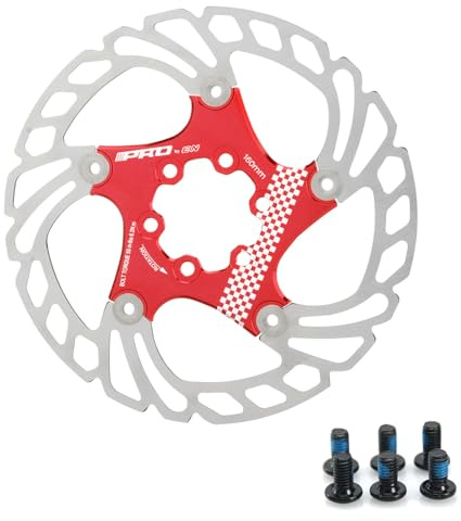 Yongness Disco de freno de bicicleta 160 mm 180 mm 203 mm disco de freno de bicicleta rotor de freno flotante adecuado para bicicletas de carretera, bicicletas de montaña, MTB, BMX (Rojo, 160mm)