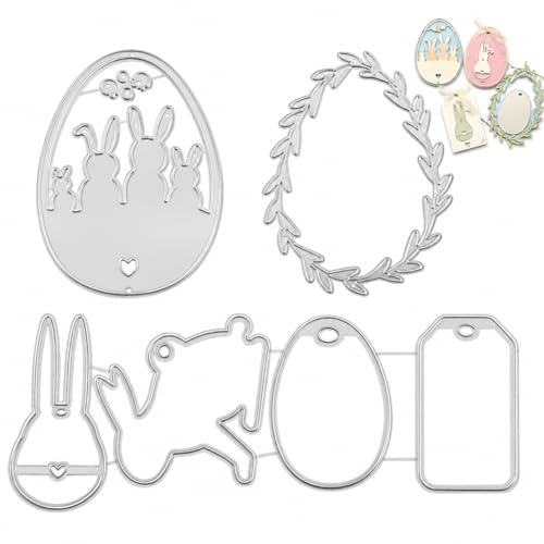 Troquel de corte de metal de huevo de Pascua para álbumes de recortes, Troqueladora para Manualidades Scrapbooking - Conjunto de Troqueles Resistentes y Decorativos para Pascua
