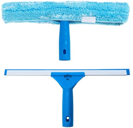 Rasqueta limpiacristales de microfibra y limpiador de vidrios, herramienta de limpieza de ventanas para puertas de vidrio, espejos, suelos y parabrisas, escobilla de goma todo en el hogar y el coche