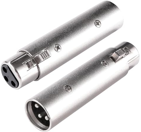 KUOQIY 2 Piezas Cambiador de Género XLR de 3 Pines, Adaptador XLR Macho a Hembra, para Micrófonos, Mezcladores de Equipos de Audio