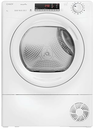 Candy Smart Pro CRO EH9N2TE-S, Secadora 9KG, Bomba de Calor, Panel Smart Touch, WiFi, App hOn, 14 Ciclos, 3 Rápidos, Certificado Secado Lana, Snap & Dry, Inicio Diferido 24H, 64DB, Blanco