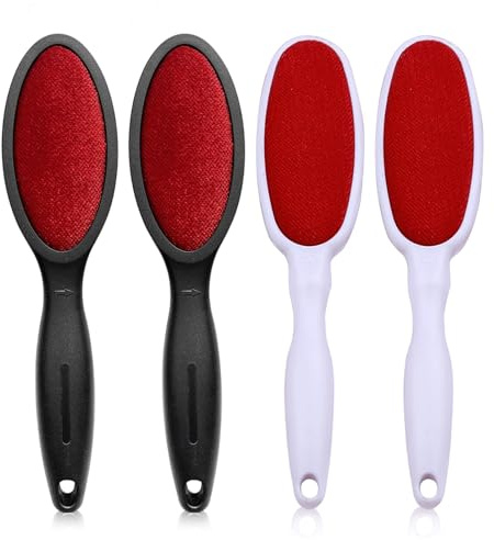 4 cepillos para pelusas, cepillo reutilizable para ropa, cepillo de terciopelo de doble cara para ropa, muebles tapizados, ideal para propietarios de mascotas
