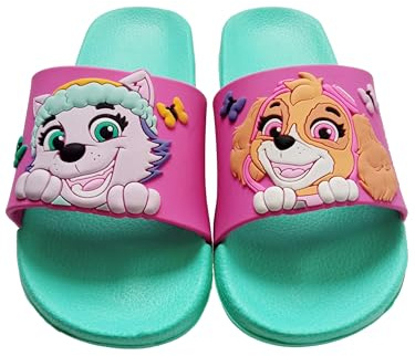 United Labels Paw Patrol Ciabatte da bagno per bambine – Skye e Everest – Ciabatte da bagno per bambini, antiscivolo, turchese/rosa, Turchese e rosa., 27/28 EU