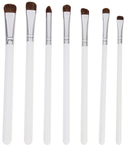 MAGICLULU 7 Pinceles para Sombras de Ojos de Pelo, Kit de Maquillaje Femenino de 7 Piezas en Plateado, Brochas para Difuminar y Aplicar Sombra, Accesorio Práctico para Uso Personal