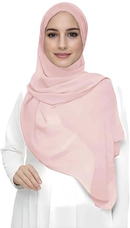 Premium Chiffon Hijab Halsduk Scarf för Dam, Lätt och Tunn Slöja Huvudsjal för Muslimska Kvinnor