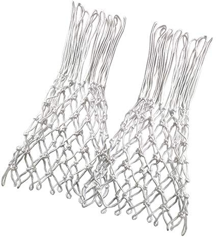 Heavy Outdoor Indoor Basketball Net Replacement 2 Pack, All Weather Anti Whip, Suitable for Standard 12 Loops Rims (White)